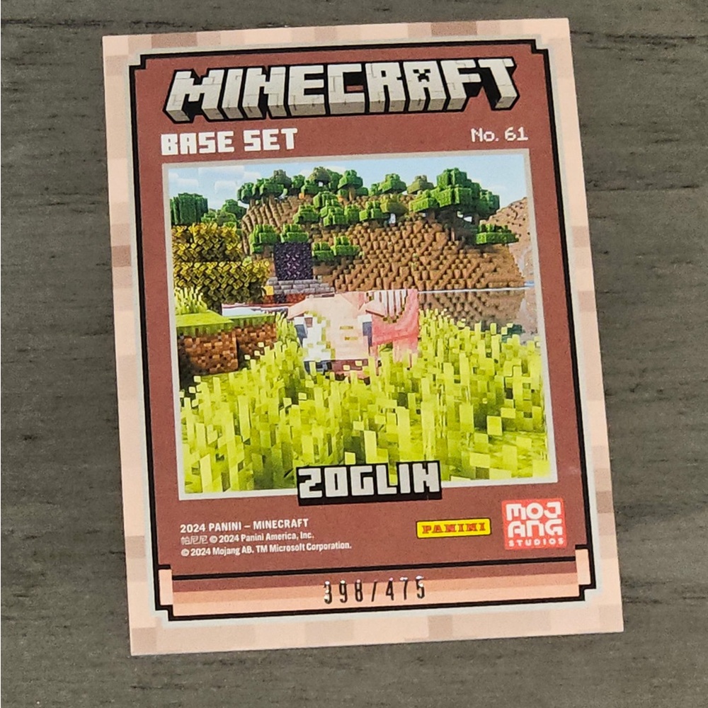 Minecraft Zoglin Trading Card numbered 398/475 - Picture 2 of 2